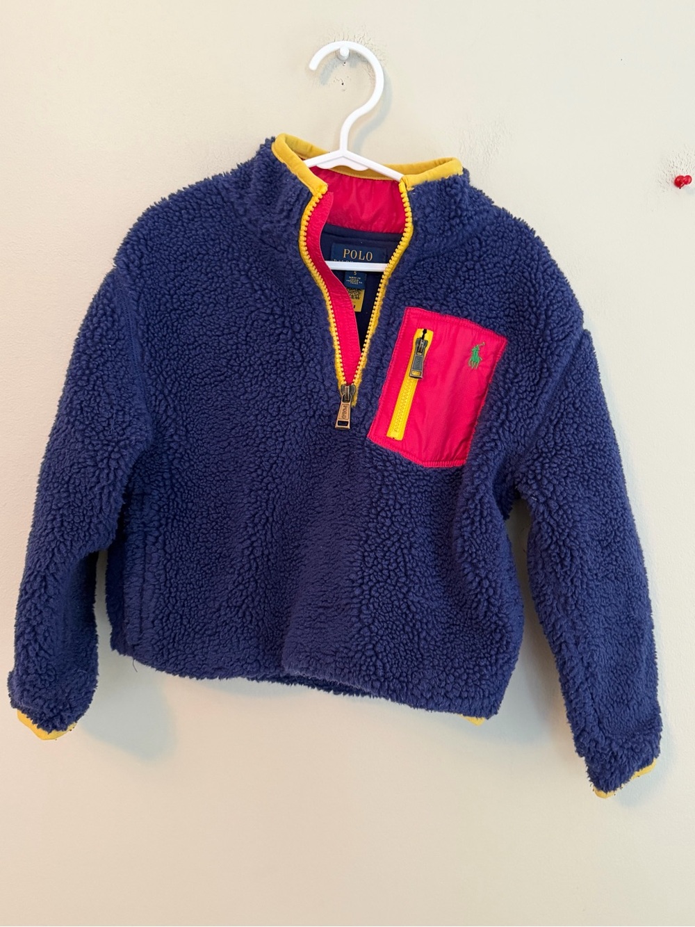 Polo Ralph Lauren Navy Sherpa Zip Up Jacket - Picture 1 of 3